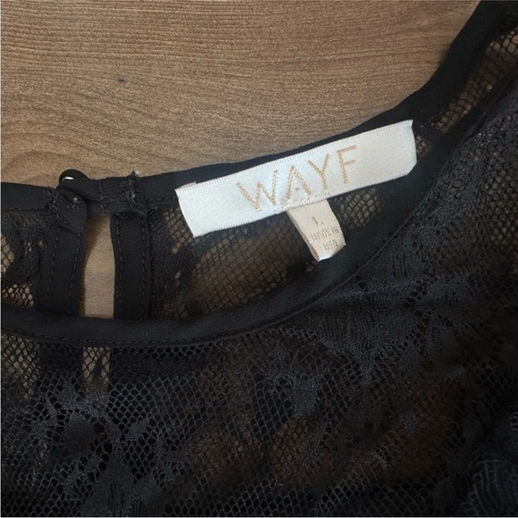 WAYF Black Lace Trim Sleeveless Blouse – Size Large - Picture 4 of 6